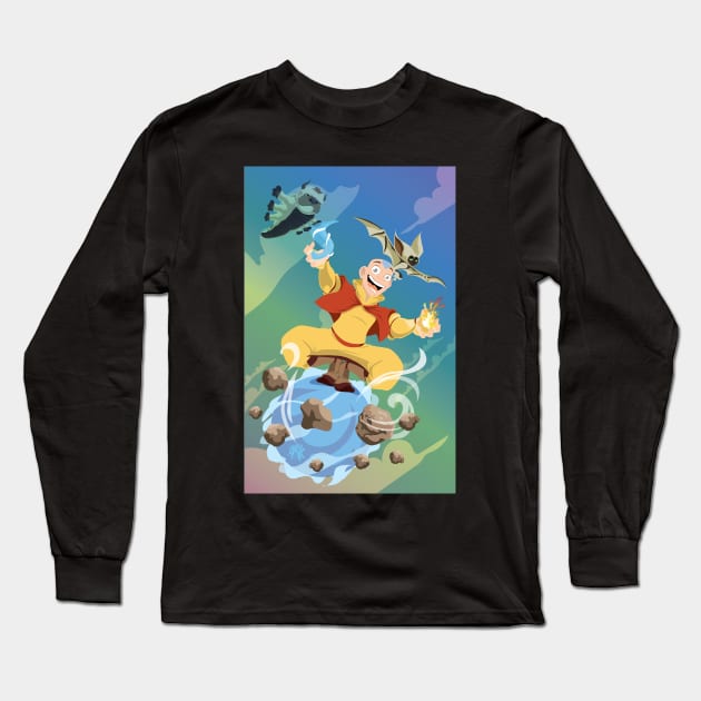 Element Master and Pets Long Sleeve T-Shirt by CuddleswithCatsArt